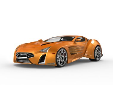 Portakal metalik supercar - studio vurdu