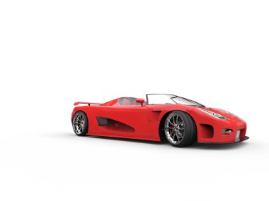Korku veren kırmızı cabriolet spor araba