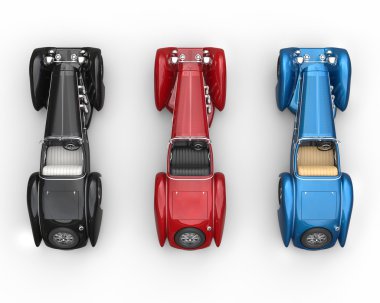 Vintage cars - Üstten Görünüm