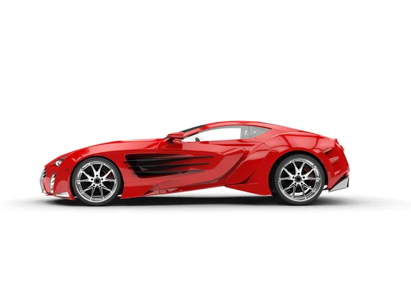 Red concept supercar - side view - studio shot — Stock Photo, Image