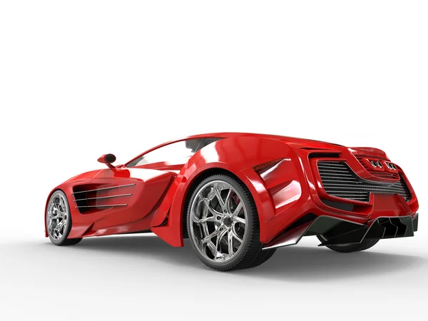 Red concept supercar - back view - closeup — Stock Photo, Image