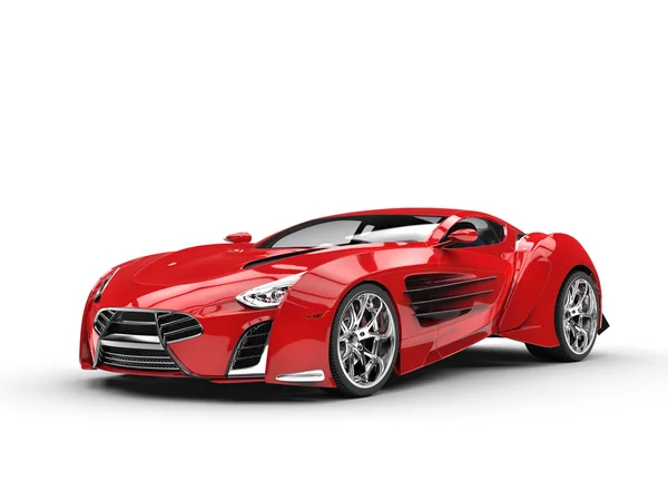 Supercarro metálico vermelho - tiro de estúdio — Fotografia de Stock