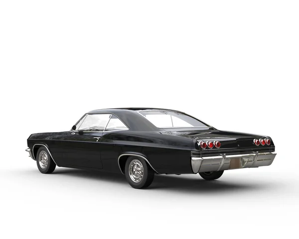 Classic muscle black car - left side back view — Stock Photo, Image