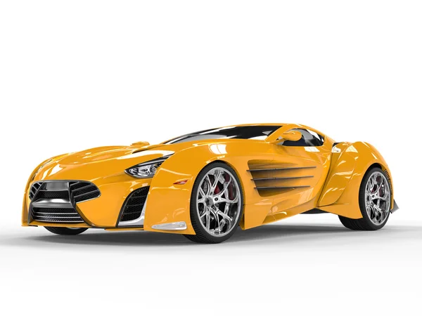 スーパーカー - 光沢のある黄色の塗料 — ストック写真