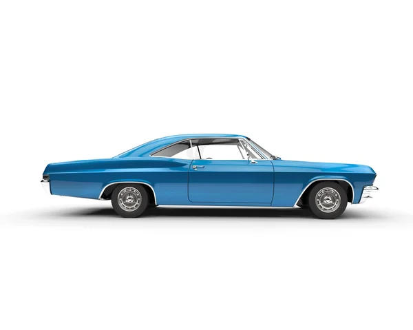 Klassisches Muscle Car - metallic blue - Seitenansicht — Stockfoto