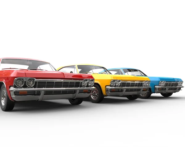 Reihe klassischer Muscle Cars - Studioaufnahme — Stockfoto