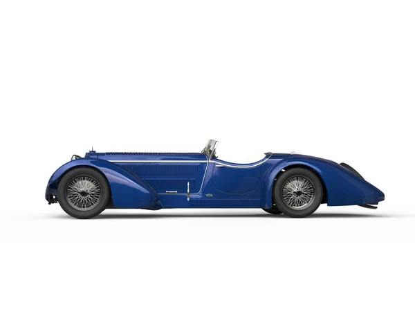 Металевий синій старий автомобіль вид збоку — стокове фото