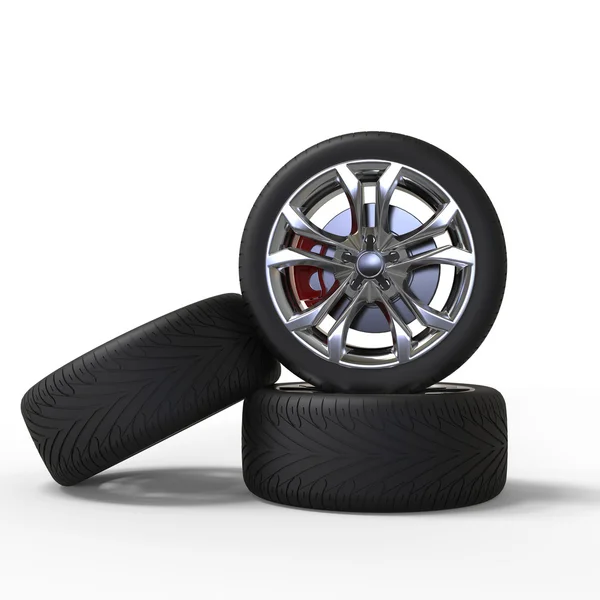 Racing car wheels — Stock Photo, Image