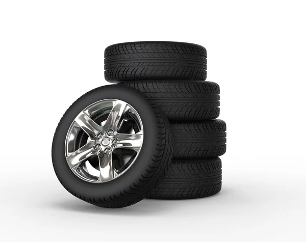 Neumáticos apilados —  Fotos de Stock
