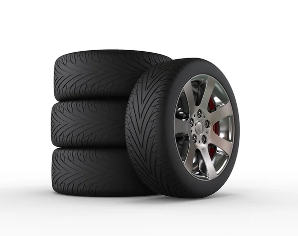 Car tires and car wheel — Stock Photo, Image