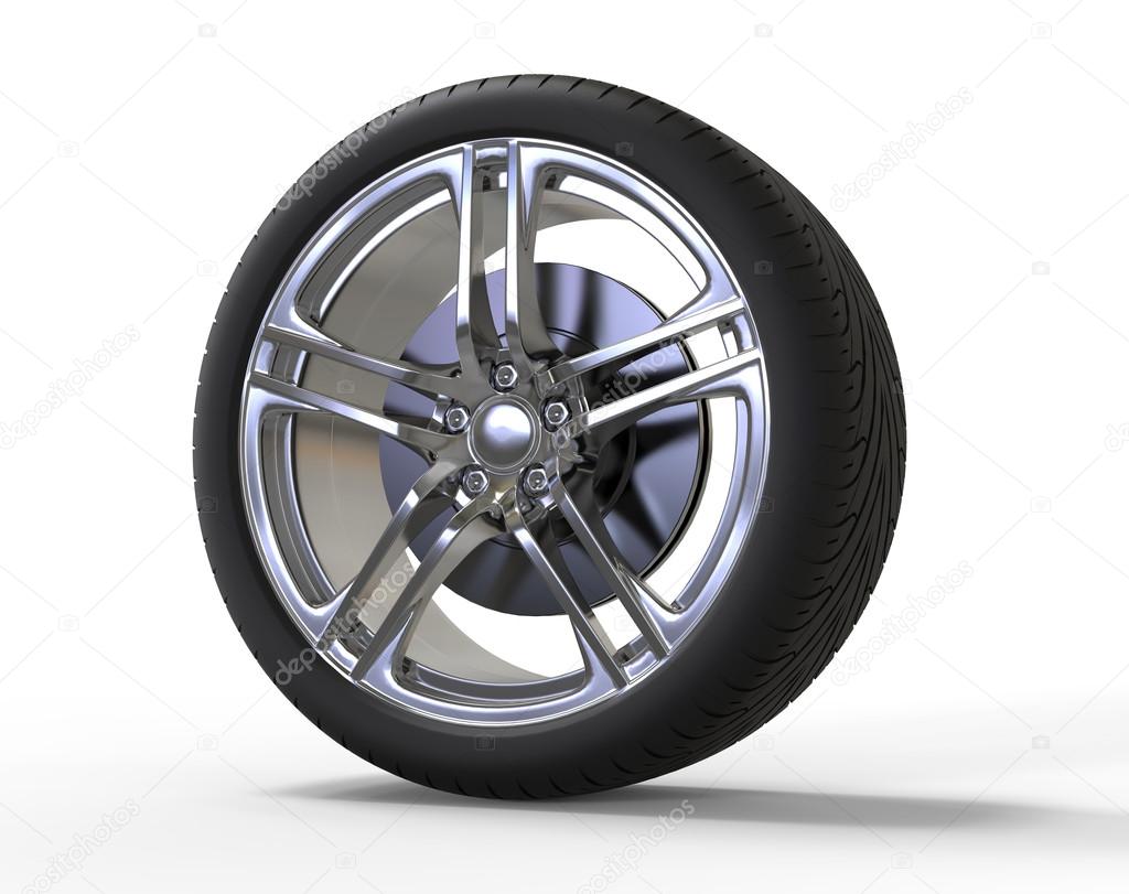 Racing car wheel - big shiny rims