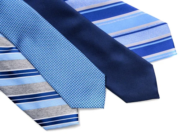 A group of blue mens neckties with Fathers Day greeting Royalty Free Stock Photos