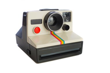 beyaz üzerine anlık fotoğraf makinesi