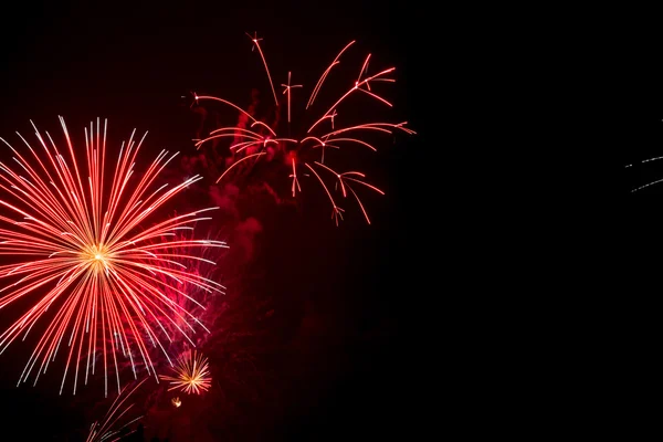 Red fireworks display — Stock Photo, Image