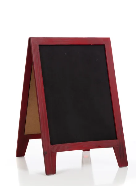 Blank chalkboard or blackboard stand with easel frame — Stock Photo, Image