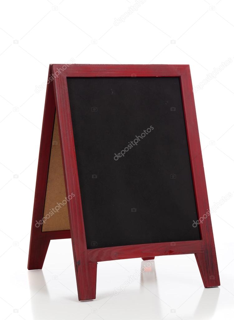 Blank chalkboard or blackboard stand with easel frame