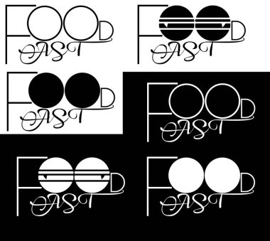 Harflerin birleşiminden elde edilen fast food logoları.