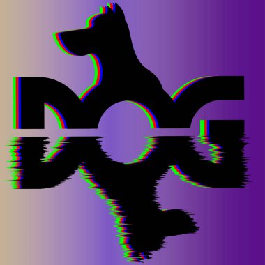 rgb üzerinde negatif alan kullanan yaratıcı tipografik köpek logosu