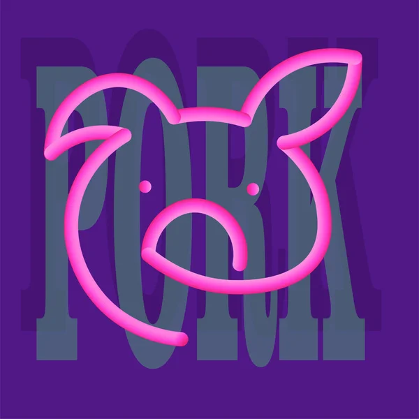 Satır renk karışımının arkaplanındaki logo domuz eti