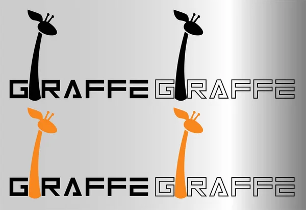 Inscrição Arte Com Letra Uma Girafa Para Logotipos Impressões — Vetor de Stock