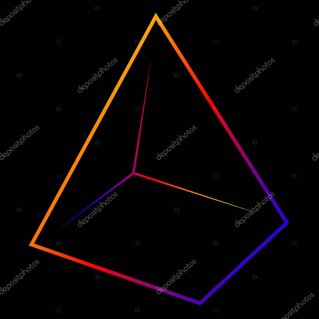 Abstract pyramid of lines and contours with gradient