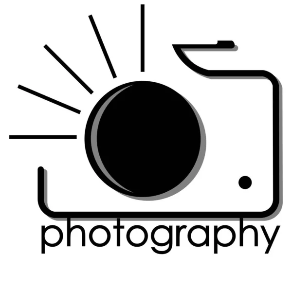 Logo noir minimal créatif pour photographe des contours et des ombres — Image vectorielle