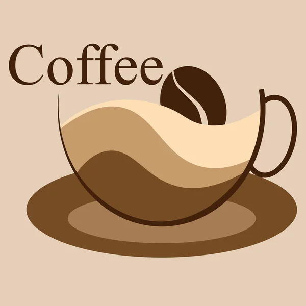Kahve fincanı ve kahve çekirdeği soyutlaması ve minimalizm.