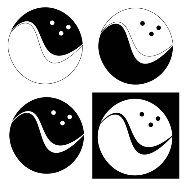 Abstrakce Linie Kruhy Koule Bowlingové Minimalistické Kreativní Logo — Stockový vektor