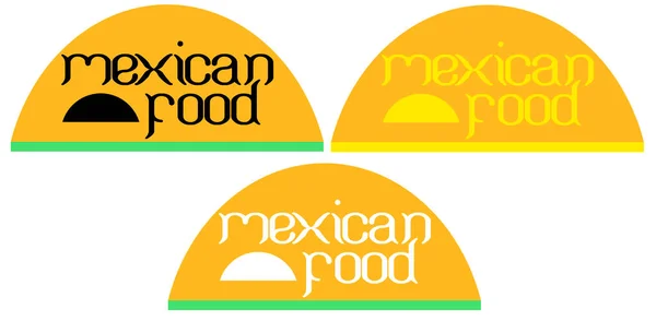 Tacos Meksika yemekleri hakkında tipografi yaratıcı bir sanat logosudur.