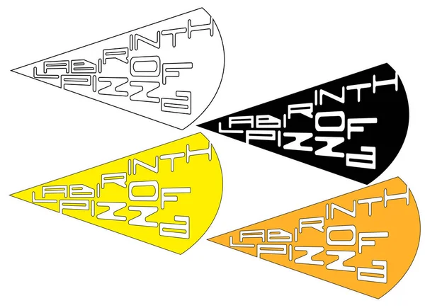 Текст логотип піца лабіринт мінімалізм креативний логотип — стоковий вектор