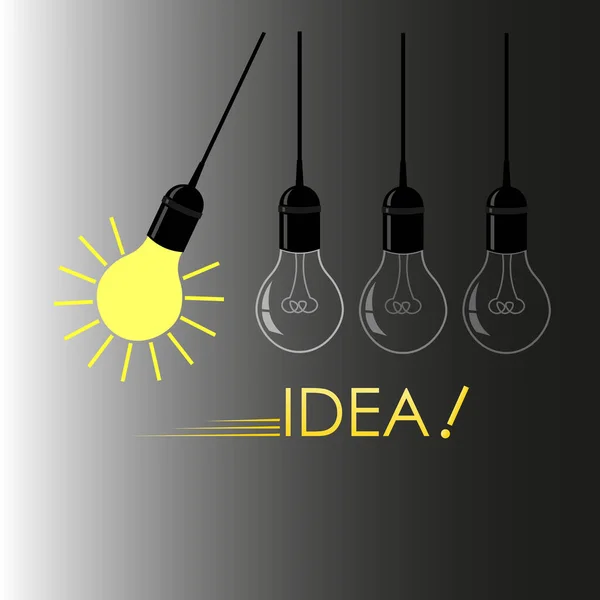 Idén Form Glödande Glödlampa Förmedlar Lösningen Problemet — Stockfoto