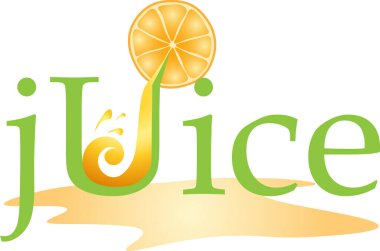 Portakal suyu ve minimalist logolu yazıt suyu.