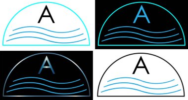 Havuz ekranları için minimalist logo su yaratıcı logo