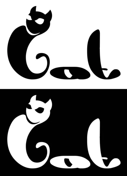 Nápis Kočka Prvním Písmenem Podobě Kočka Minimalismus Kreativní Logo — Stockový vektor