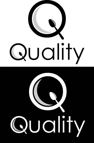 Minimalist yazıt ve kaşık kalitesinde sanat logosu olan Q harfi.