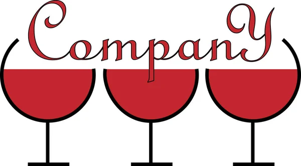 Logo Minimaliste Pour Les Entreprises Alcool Trois Verres Design — Image vectorielle