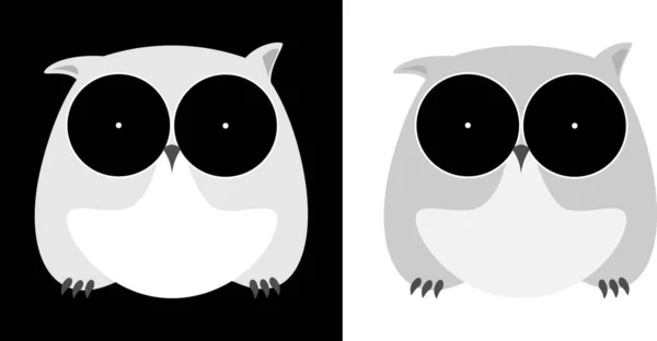 Hibou minimaliste isolé sur un fond sombre design logo d'entreprise — Image vectorielle