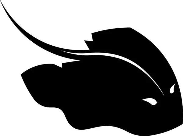 Czarny zdrętwiały ryba odizolowany projekt firmy logo — Wektor stockowy