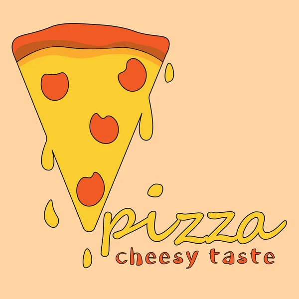 Gosto Queijo Pizza Original Com Logotipo Salsicha — Fotografia de Stock
