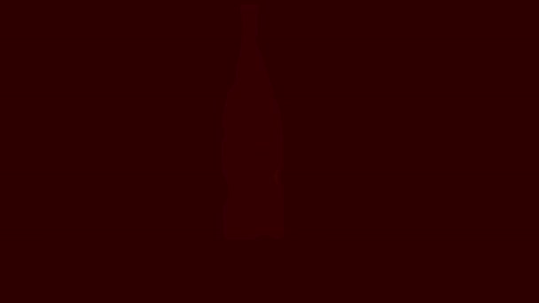 Garrafa Copo Queijo Logotipo Animado Vinho Queijo — Vídeo de Stock