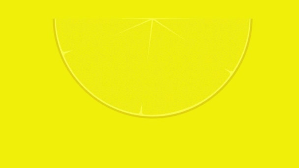 Φέτα Λεμόνι Κινούμενο Λογότυπο Κίτρινο Φόντο Την Επιγραφή — Αρχείο Βίντεο