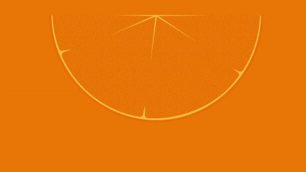 Logo Animado Rebanada Naranja Sobre Fondo Naranja Con Inscripción — Vídeo de stock