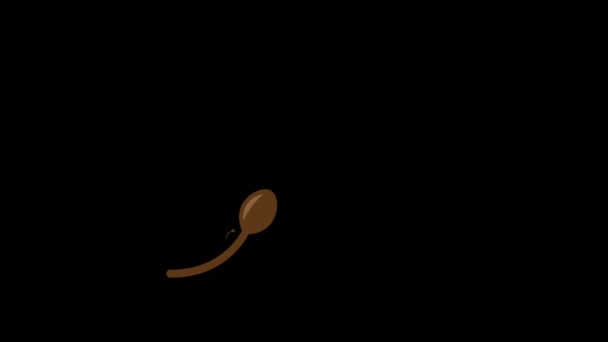 Animated Logo Healthy Food Form Branch Made Spoon Fork Knife — Stock Video