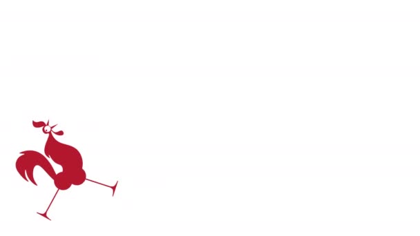 Animasyon Logosu Kırmızı Horoz Başını Arkaya Atarak Bağırıyor Tavuk Ürünleri — Stok video