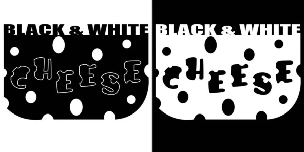 Logo minimal fromage noir et blanc deux options — Image vectorielle