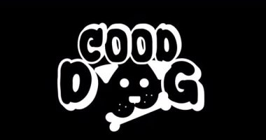 animated lettering logo hot dog with sausage and mustard