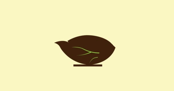 Çaydanlık Yeşil Çay Minimalist Logosu — Stok video