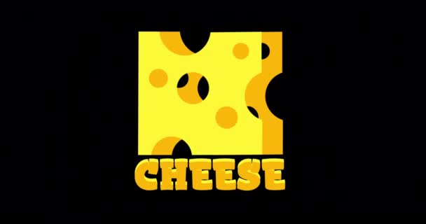 Animiertes Minimalistisches Käse Logo Aus Zwei Scheiben Unterschiedlicher Schattierungen — Stockvideo