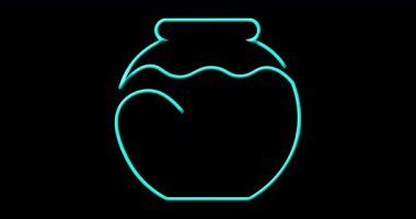 Animasyon logo akvaryum balığı tek bir satırdan bir kasede