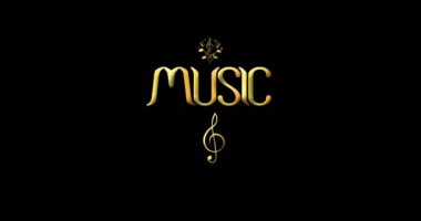 Müzik notalarından yapılmış kalp şeklinde çerçeveli animasyon müzik logosu
